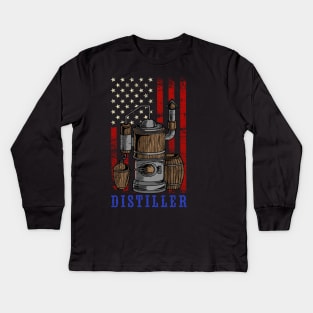 Distiller - Moonshiner Rumrunner Gift Kids Long Sleeve T-Shirt